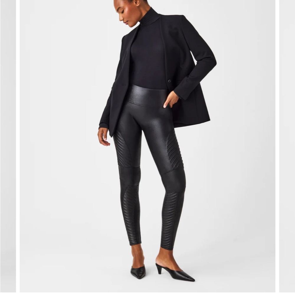 SPANX moto leggings - size large “leather”